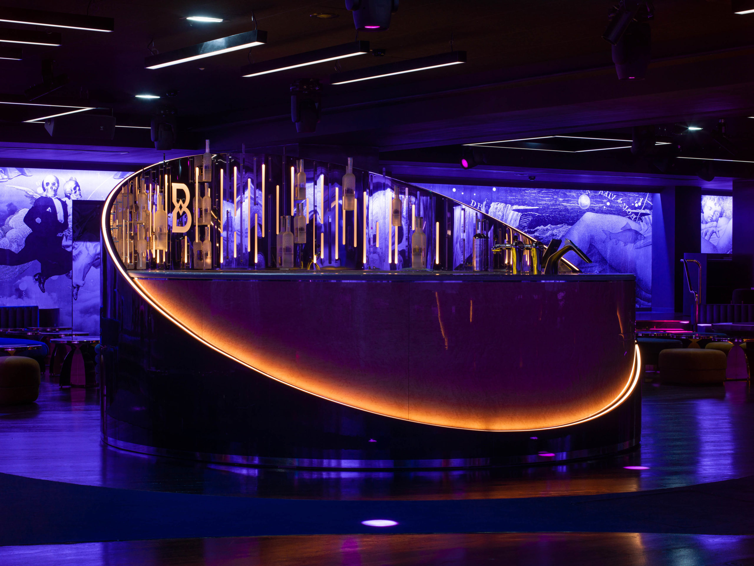 création de l'architecture intérieure de l'infini bar à l'accor arena à Bercy à Paris