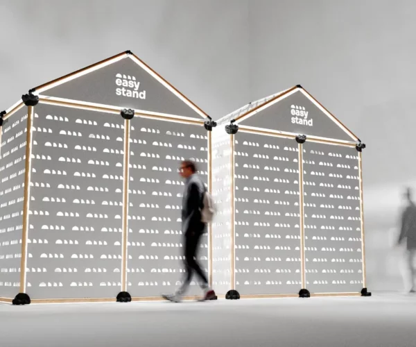 Stand modulaire éco-conçu Easystand en carton alvéolaire pour salon professionnel à Paris